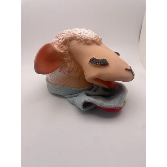 Vintage Toy Lamb Chop Hand Puppet 1960 Tarcher Shari Lewis Vinyl Rubber Head - Picture 3 of 8